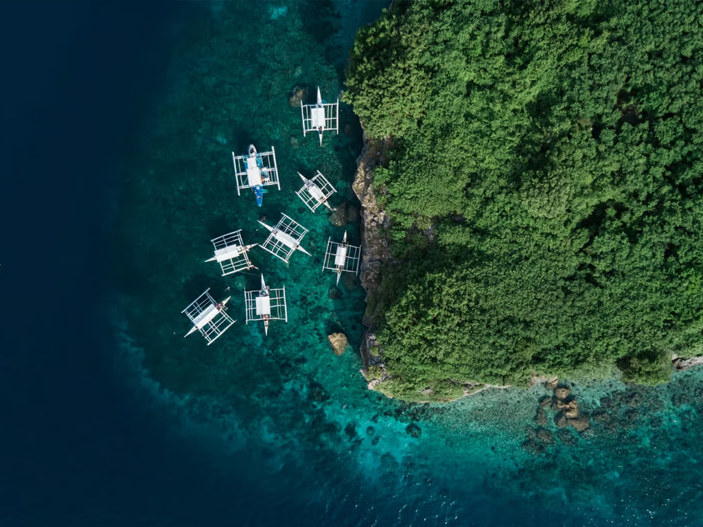 Freedivers training together in clear water